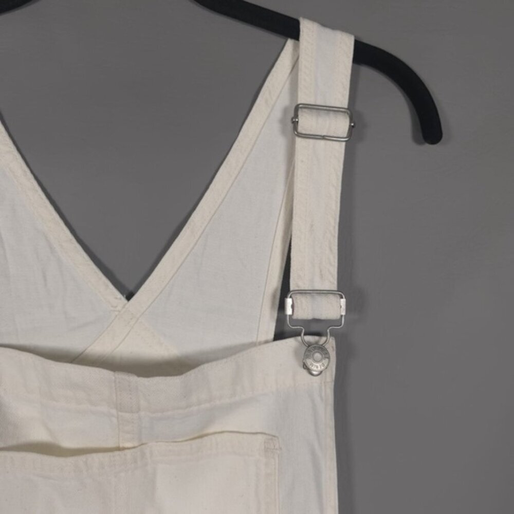 NWT MADEWELL‎ Women’s Denim Oversized Carpenter Shortalls Raw Hem Tile White XXL - Picture 10 of 16